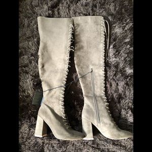 Over the knee lace up boots